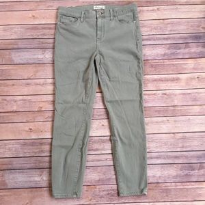 Madewell High Riser Crop Green Jeans Size 31